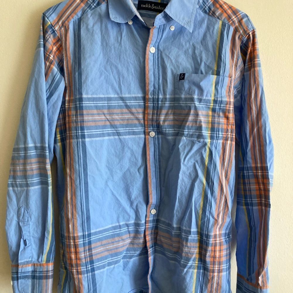 Mens Tackle & Tides Long Sleeve Button Down Shirt
